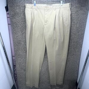 Polo Ralph Lauren Andrew Chino Pants Mens 38x32‎ Beige Pony Logo Pleated Front